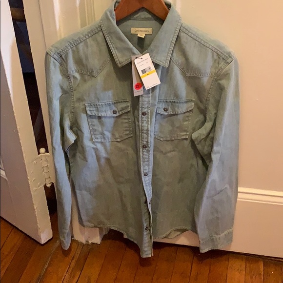 Calvin Klein Jeans denim button-up shirt - Picture 3 of 4